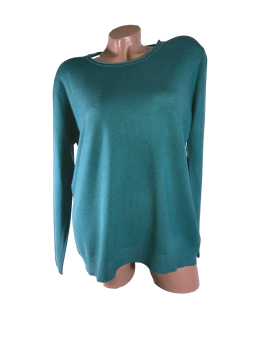 PPT Style leichter Viscose Mix Fully - Fashioned Pulli in petrol 40/42/44